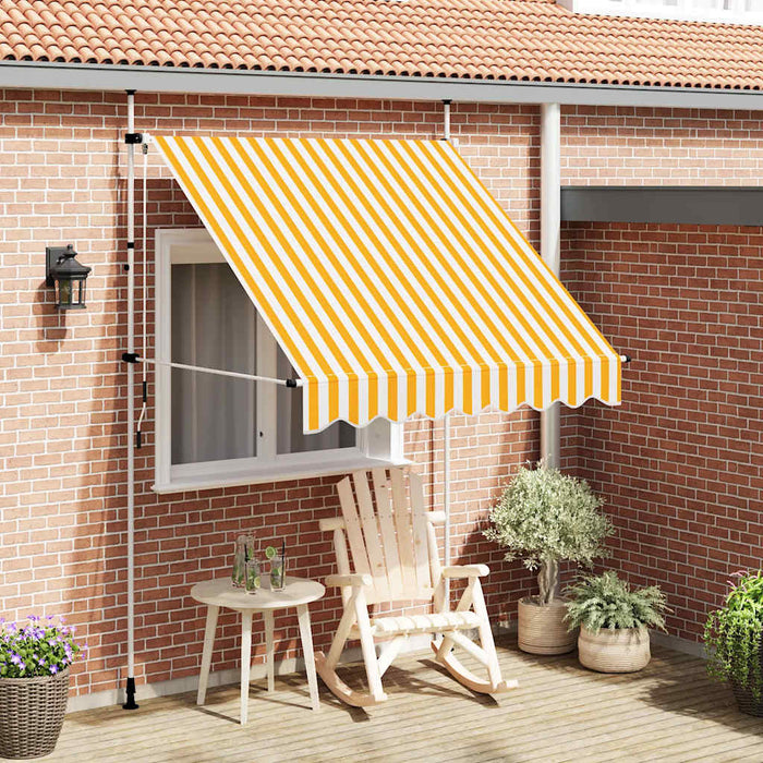 Copertină retractabilă manual, portocaliu și alb, 200cm, dungi - WALTI WALTI