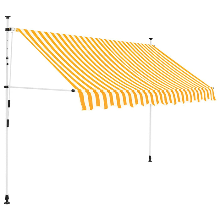 Copertină retractabilă manual, portocaliu și alb, 250 cm, dungi - WALTI WALTI