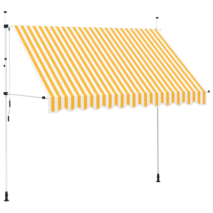 Copertină retractabilă manual, portocaliu și alb, 300 cm, dungi - WALTI WALTI