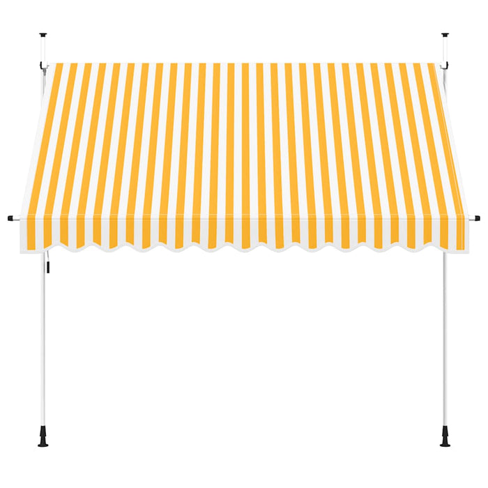 Copertină retractabilă manual, portocaliu și alb, 300 cm, dungi - WALTI WALTI