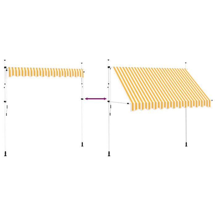 Copertină retractabilă manual, portocaliu și alb, 300 cm, dungi - WALTI WALTI