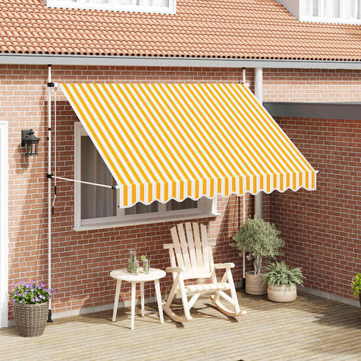 Copertină retractabilă manual, portocaliu și alb, 300 cm, dungi - WALTI WALTI