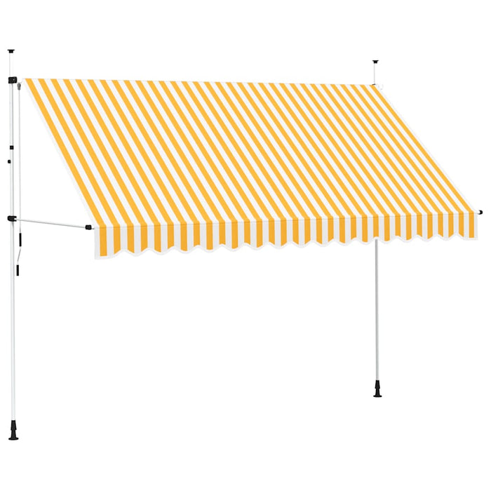 Copertină retractabilă manual, portocaliu și alb, 350 cm, dungi - WALTI WALTI