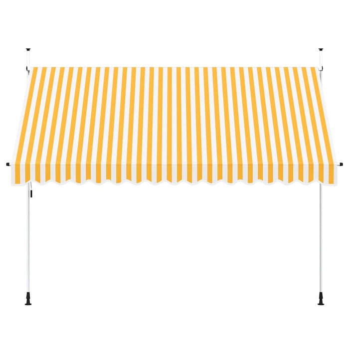 Copertină retractabilă manual, portocaliu și alb, 350 cm, dungi - WALTI WALTI