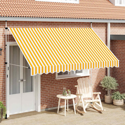Copertină retractabilă manual, portocaliu și alb, 350 cm, dungi - WALTI WALTI