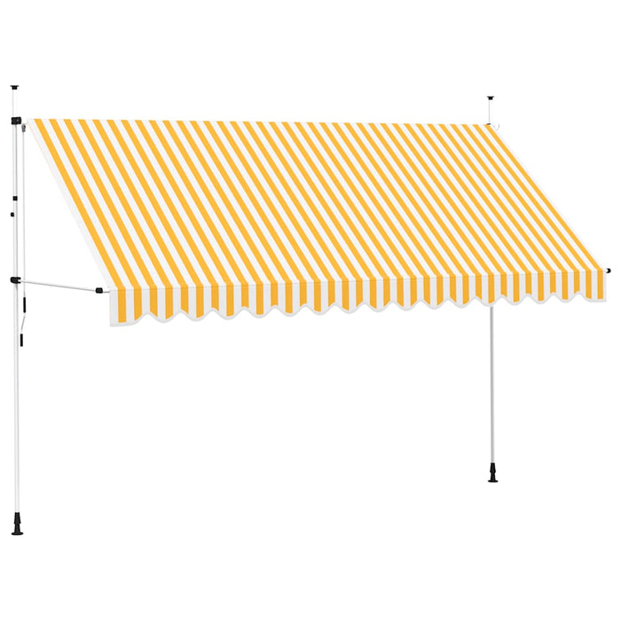 Copertină retractabilă manual, portocaliu și alb, 400 cm, dungi - WALTI WALTI