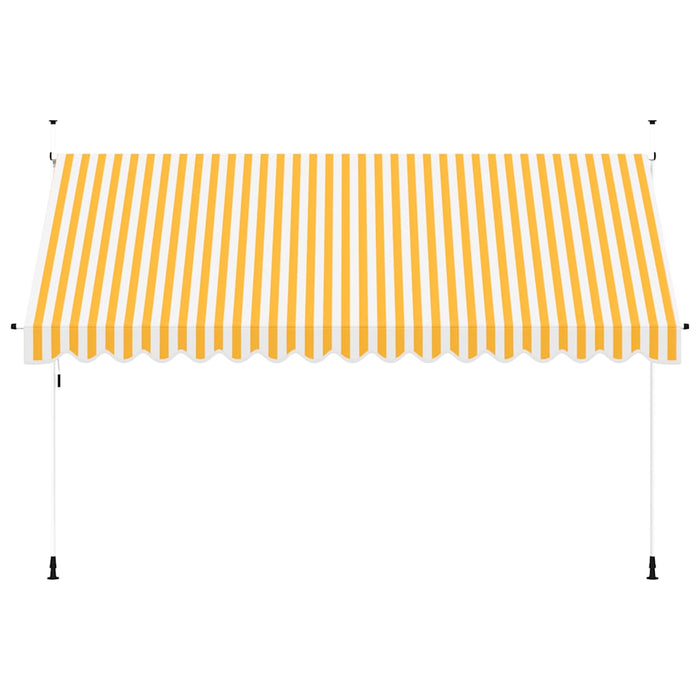 Copertină retractabilă manual, portocaliu și alb, 400 cm, dungi - WALTI WALTI