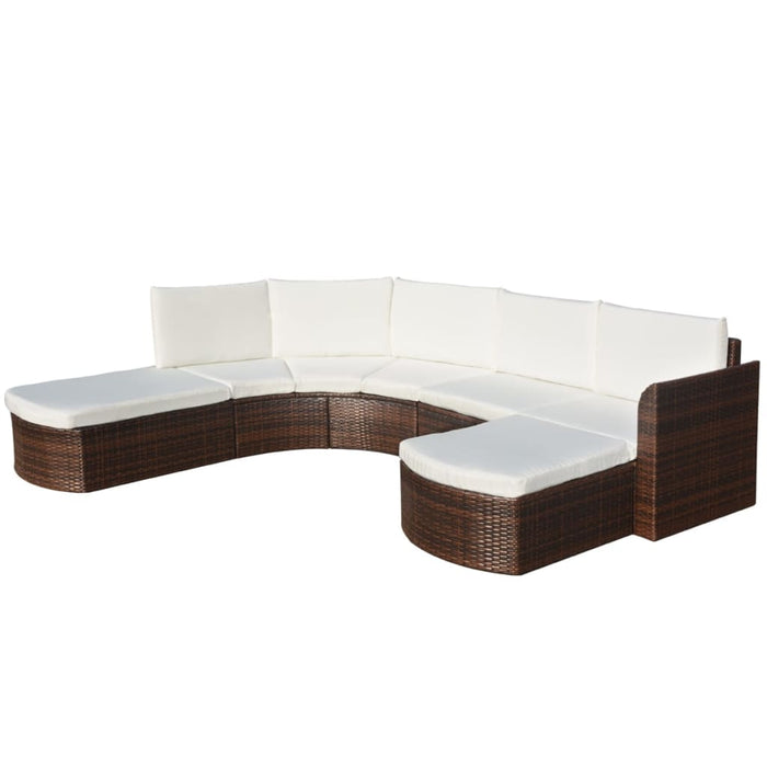 Set mobilier de grădină cu perne, 4 piese, maro, poliratan - WALTI WALTI