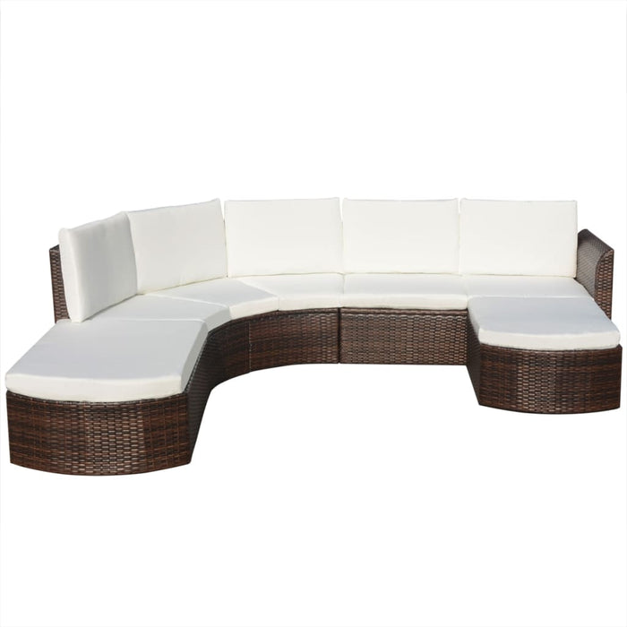 Set mobilier de grădină cu perne, 4 piese, maro, poliratan - WALTI WALTI