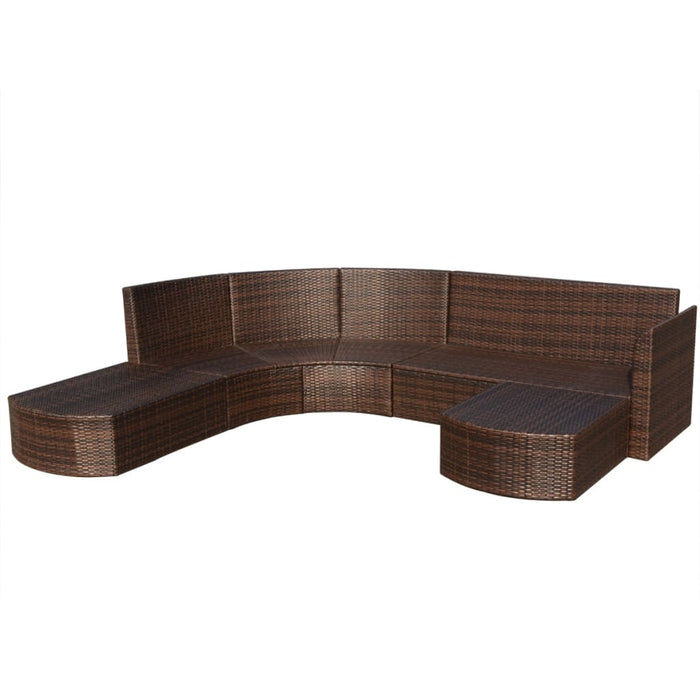 Set mobilier de grădină cu perne, 4 piese, maro, poliratan - WALTI WALTI