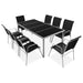 Set mobilier de exterior, 9 piese, negru, oțel - WALTI WALTI