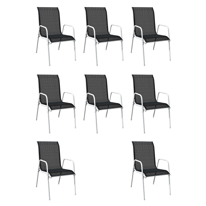Set mobilier de exterior, 9 piese, negru, oțel - WALTI WALTI