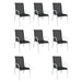 Set mobilier de exterior, 9 piese, negru, oțel - WALTI WALTI