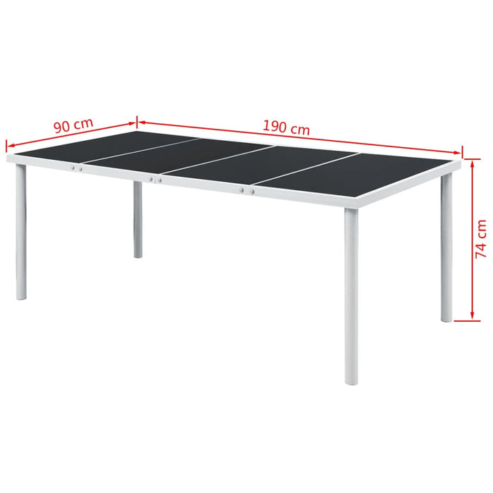 Set mobilier de exterior, 9 piese, negru, oțel - WALTI WALTI