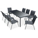 Set mobilier de exterior, 9 piese, negru, oțel - WALTI WALTI