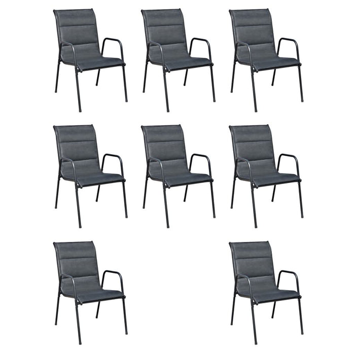 Set mobilier de exterior, 9 piese, negru, oțel - WALTI WALTI