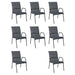 Set mobilier de exterior, 9 piese, negru, oțel - WALTI WALTI