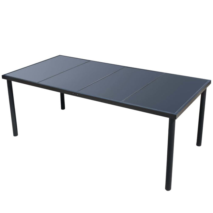 Set mobilier de exterior, 9 piese, negru, oțel - WALTI WALTI