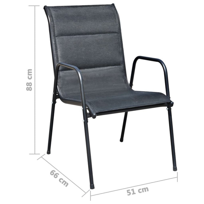 Set mobilier de exterior, 9 piese, negru, oțel - WALTI WALTI