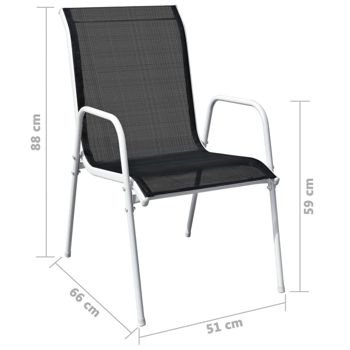 Set mobilier bistro, 3 piese, negru, oțel WALTI