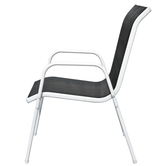 Set mobilier bistro, 3 piese, negru, oțel WALTI