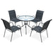 Set mobilier de exterior, 5 piese, negru, oțel - WALTI WALTI