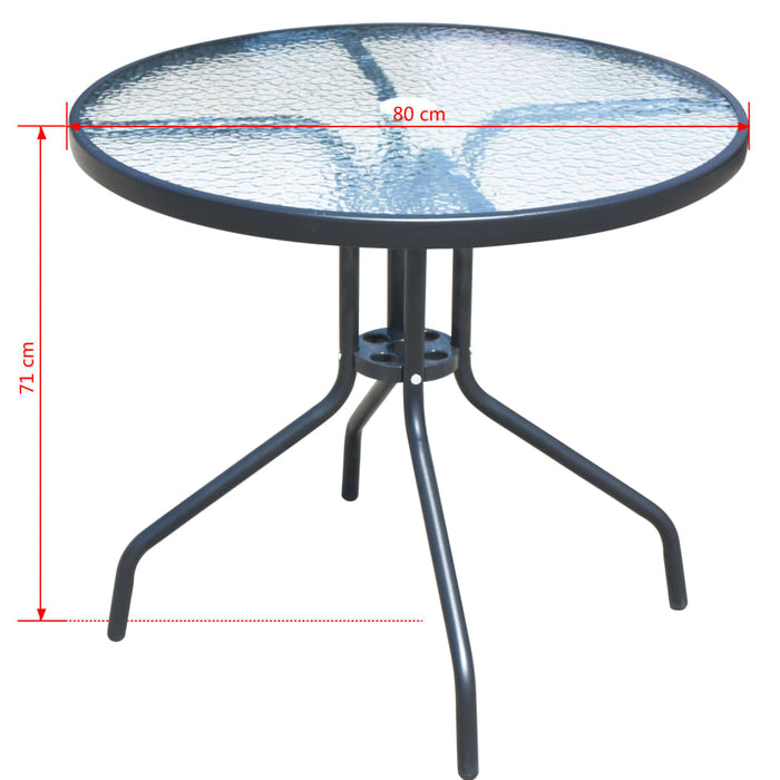 Set mobilier de exterior, 5 piese, negru, oțel - WALTI WALTI