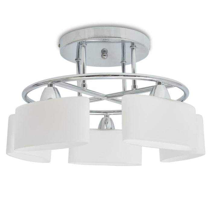 Lustră cu abajururi din sticlă elipsoide, 5 becuri E14, 200 W - WALTI WALTI