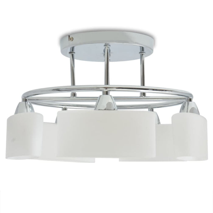 Lustră cu abajururi din sticlă elipsoide, 5 becuri E14, 200 W - WALTI WALTI