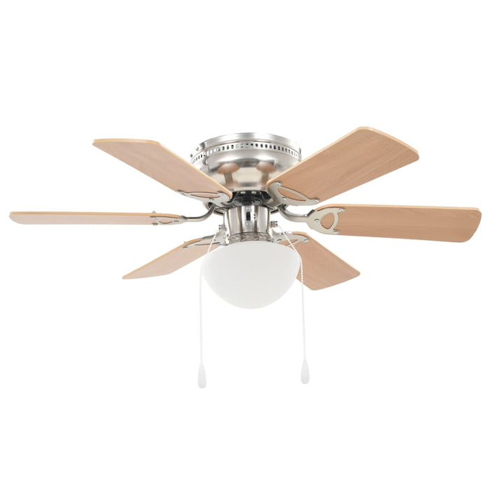 Ventilator tavan decorativ cu iluminare, 82 cm, maro deschis - WALTI WALTI