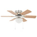 Ventilator tavan decorativ cu iluminare, 82 cm, maro deschis - WALTI WALTI