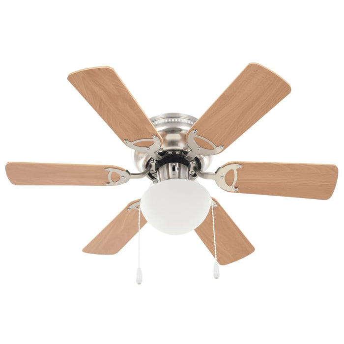Ventilator tavan decorativ cu iluminare, 82 cm, maro deschis - WALTI WALTI