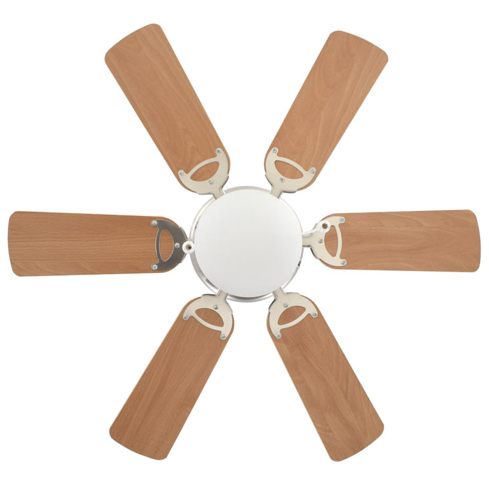 Ventilator tavan decorativ cu iluminare, 82 cm, maro deschis - WALTI WALTI