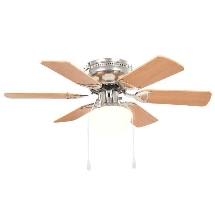 Ventilator tavan decorativ cu iluminare, 82 cm, maro deschis - WALTI WALTI