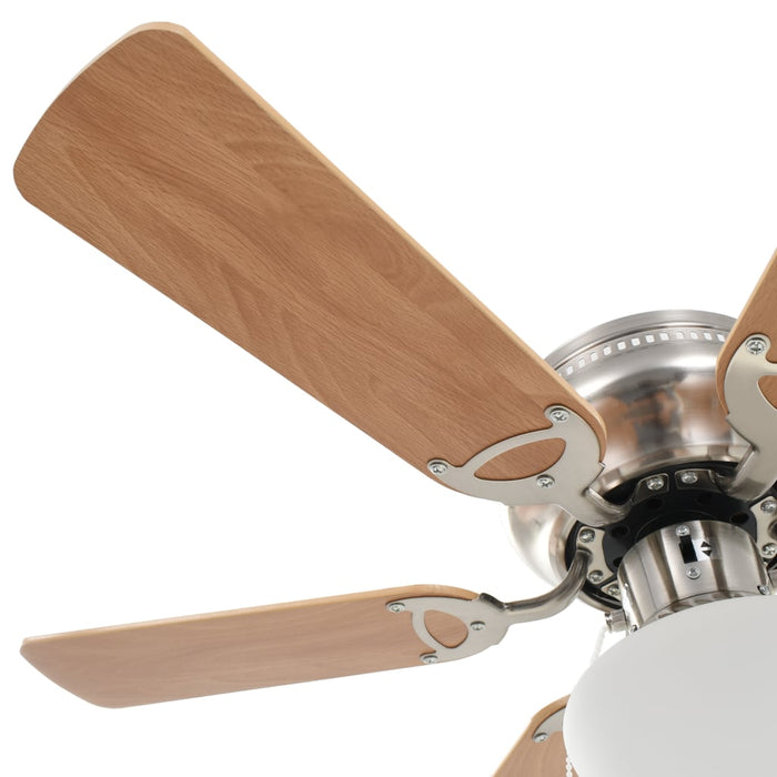 Ventilator tavan decorativ cu iluminare, 82 cm, maro deschis - WALTI WALTI