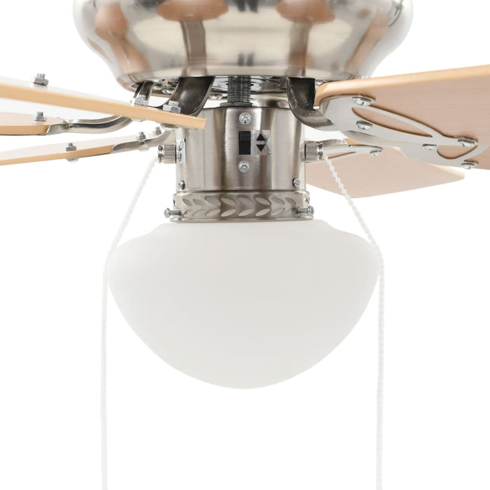 Ventilator tavan decorativ cu iluminare, 82 cm, maro deschis - WALTI WALTI