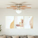 Ventilator tavan decorativ cu iluminare, 82 cm, maro deschis - WALTI WALTI
