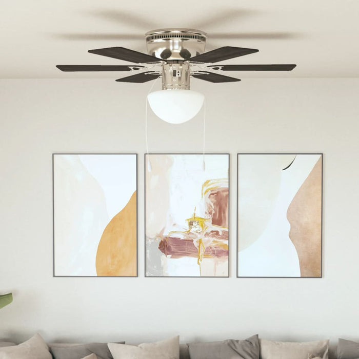 Ventilator tavan decorativ cu iluminare, 82 cm, maro închis - WALTI WALTI