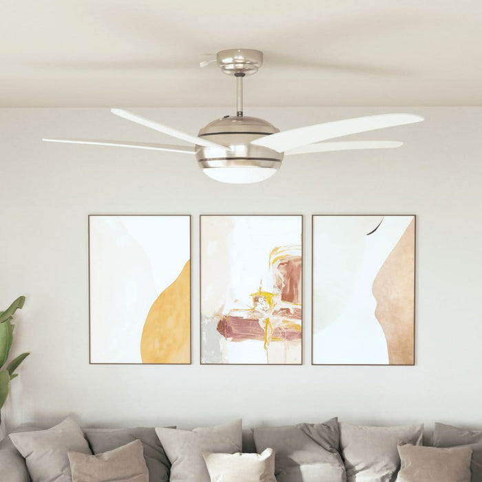 Ventilator tavan decorativ cu iluminare, 128 cm, alb - WALTI WALTI