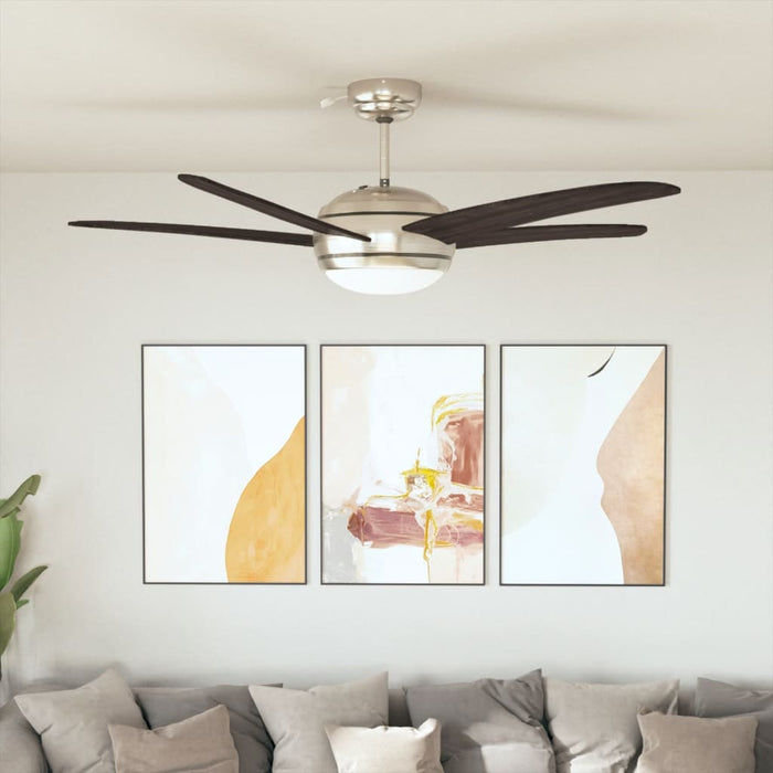 Ventilator tavan decorativ cu iluminare, 128 cm, maro - WALTI WALTI