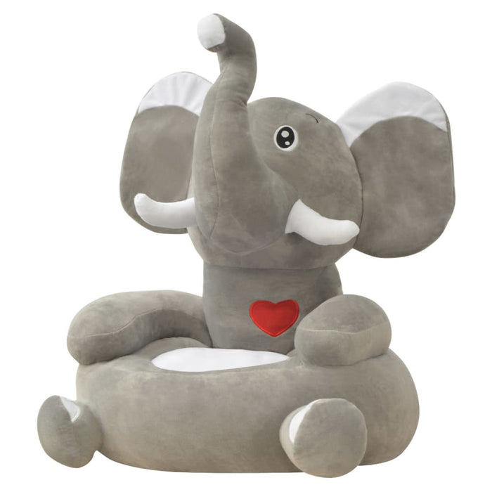 Scaun din pluș pentru copii cu model elefant, gri - WALTI WALTI