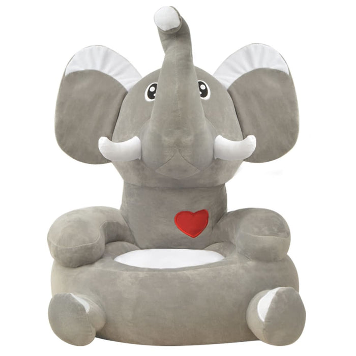 Scaun din pluș pentru copii cu model elefant, gri - WALTI WALTI
