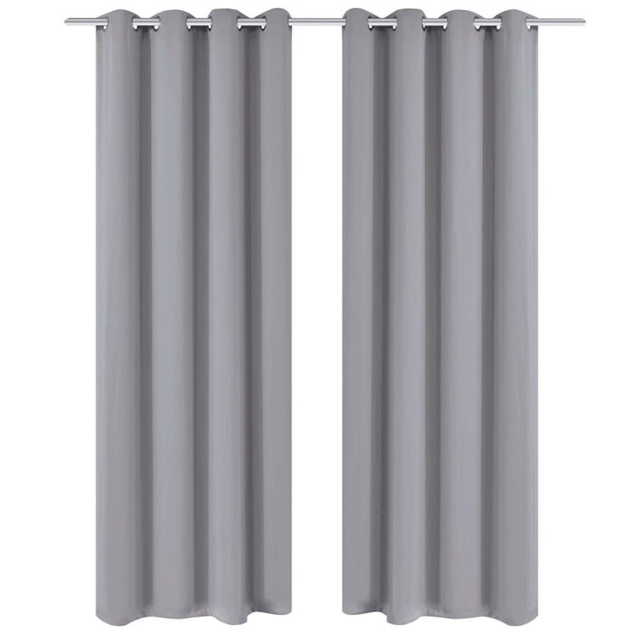 Draperii opace cu ocheți metalici, 2 buc, 135 x 175 cm, gri - WALTI WALTI
