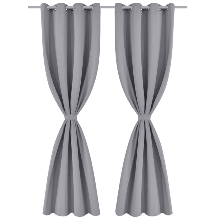 Draperii opace cu ocheți metalici, 2 buc, 135 x 175 cm, gri - WALTI WALTI