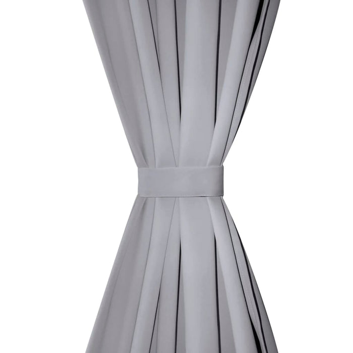 Draperii opace cu ocheți metalici, 2 buc, 135 x 175 cm, gri - WALTI WALTI