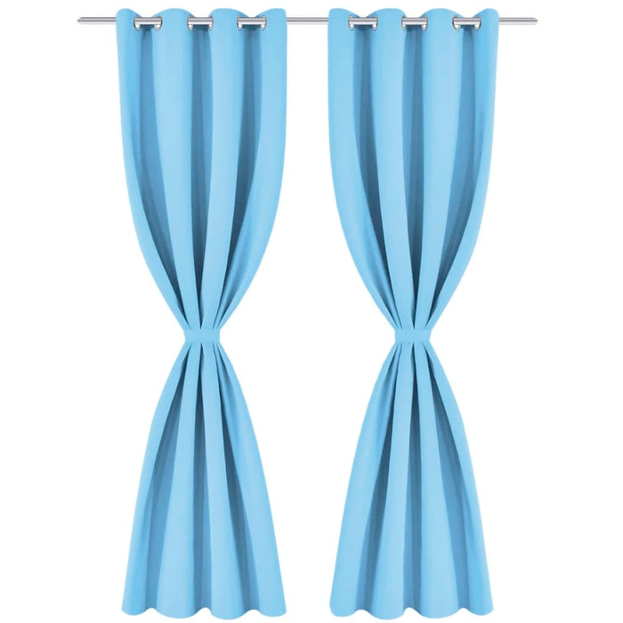 Draperii opace cu ocheți metalici, 2 buc, 135 x 175 cm, turcoaz - WALTI WALTI