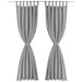 Draperii micro-satin cu bride, 2 buc, 140 x 175 cm, gri - WALTI WALTI