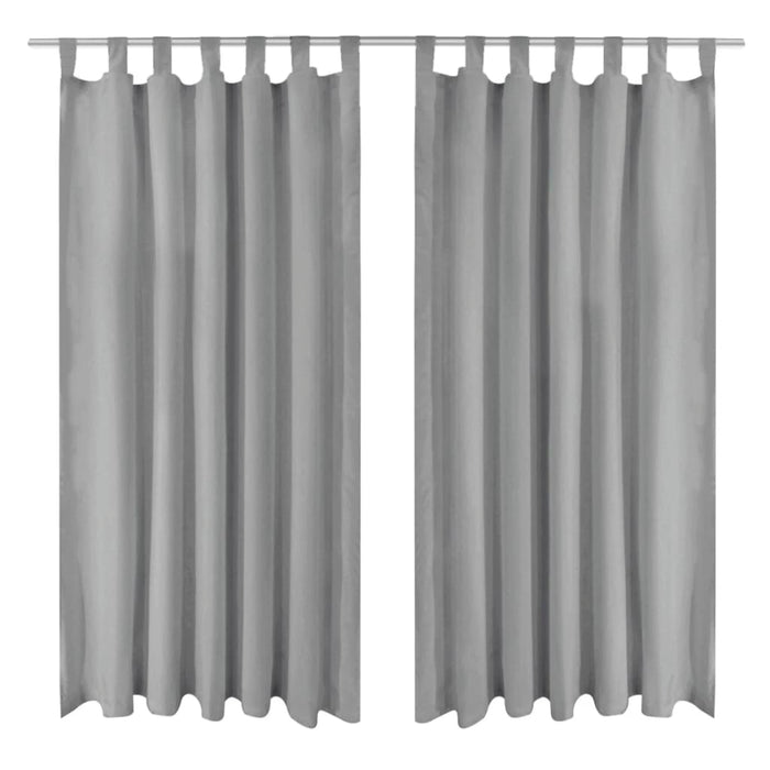 Draperii micro-satin cu bride, 2 buc, 140 x 225 cm, gri - WALTI WALTI