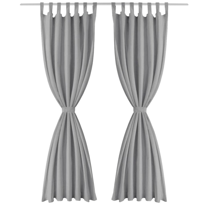 Draperii micro-satin cu bride, 2 buc, 140 x 225 cm, gri - WALTI WALTI