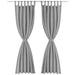 Draperii micro-satin cu bride, 2 buc, 140 x 225 cm, gri - WALTI WALTI